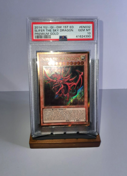 Yu-Gi-Oh Slifer The Sky Dragon Premium Gold 1st ed Secret Rare PGLD-EN032 PSA 10 - Image 2