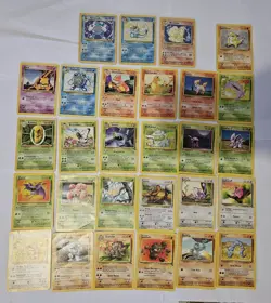 Pokemon Base Set & Jungle Bundle Of Cards Mixed Conditions 28 Cards/3 Holos - Image 1