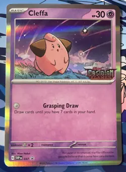 Cleffa SVP 037 Promo Pre-Release Obsidian Flames Stamped Holo Pokemon TCG Card - Image 1
