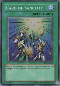 Yugioh Card of Sanctity TLM-EN037 Super Rare LP - Image 1