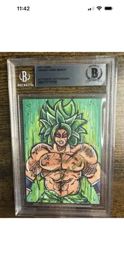 Dragonball Hand Drawn Sketch Art Card Signed Broly Johnny Bosch 1 of 1! 2 Slabs! - Image 2