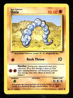 Onix Base Set 1999 Unlimited Print EX, 56/102 Pokemon Card. - Image 1