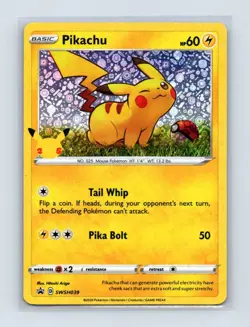 Pikachu SWSH039 Holo Promo Miscellaneous Cards & Products Pokemon Lightly Played - Image 1