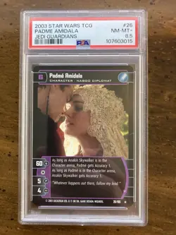2003 Star Wars TCG Padme Amidala Jedi Guardians Card #26 AOTC PSA 8.5 - Image 1