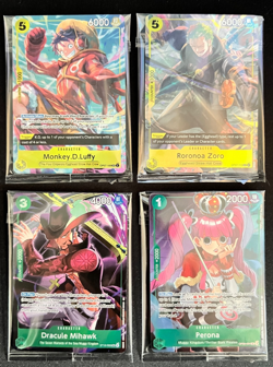 SEALED One Piece TCG Illustration Box Vol 3/4 Promo Cards Luffy Zoro (Set Of 4) - Image 1