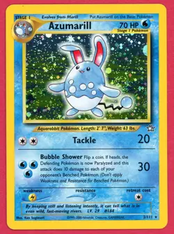 Pokemon TCG Azumarill Neo Genesis 2/111 Unlimited Holo Rare Card LP - Image 1