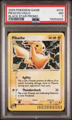 2003 Pokemon Nintendo Black Star Promo Pikachu 012 Holo e-Reader Card PSA 7 - Image 1