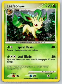 Leafeon (DP Majestic Dawn) 24/100 Holo Holo Rare Deck Exclusives Pokemon Holo NM - Image 1