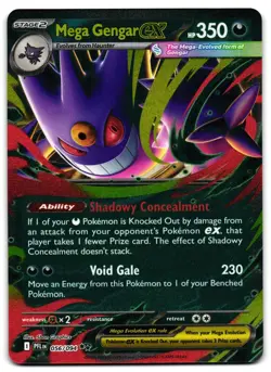 Mega Gengar ex 056/094 - 🌊 Phantasmal Flames Double Rare Pokemon TCG 🖤 - M/LP - Image 1