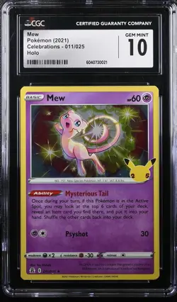 2021 Pokemon Celebrations 25th #011 Mew HOLO CGC 10 - Image 1