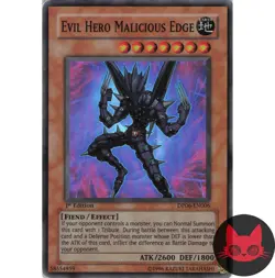 Yugioh Evil HERO Malicious Edge DP06-EN006 Super Rare 1st Edition MP - Image 1
