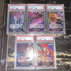 The Five Elders One Piece OP13 Special Alternate Art PSA 10 Sequential Set of 5 - Image 1