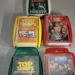 Lot Of 5 Top Trumps Card Games Simpsons WWE & More Boxing Icons Is New/sealed! - Image 1