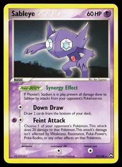 Sableye 22/108 Rare Power Keepers Pokemon Card - Image 1