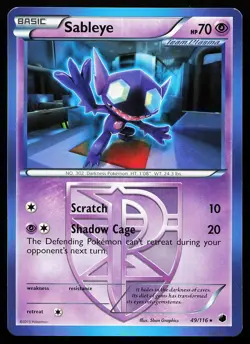Sableye 49/116 Rare Plasma Freeze Pokemon Card - Image 1