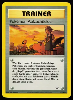 Pokemon Breeder Fields 62/64 Uncommon GERMAN Neo Revelation Pokemon Card - Image 1
