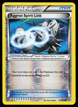 Aggron Spirit Link 123/160 Reverse Holo Uncommon Primal Clash Pokemon Card - Image 1