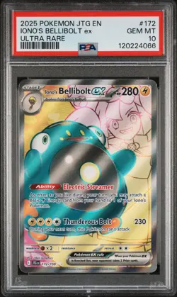 Ionos Bellibolt EX 172/159 Journey Together Ultra Rare Full Art Pokemon PSA 10 - Image 2