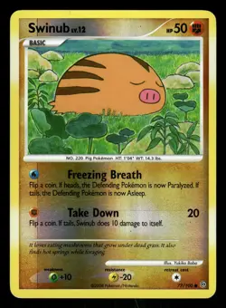 Pokemon Swinub Common Stormfront 77/100 LP Reverse Holo - Image 1