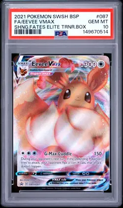 PSA 10 EEVEE VMAX SWSH087 FULL ART BLACK STAR PROMO SHINING FATES ETB POKEMON 😍 - Image 1