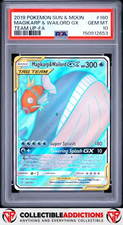 2019 Pokemon Sun & Moon Team Up #160 Magikarp & Wailord Gx Team Up-Fa PSA 10 - Image 1