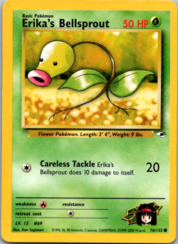 Pokemon TCG - Erika's Bellsprout - 76/132 - Gym Heroes - MP Common (2000) - Image 1