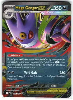 POKEMON MEGA GENGAR EX 056 PHANTASMAL FLAMES HOLO NM - Image 1