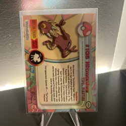 2000 Topps Pokemon Hitmonlee 106 TV Animation Series 1 Holo Blue Logo - Image 2