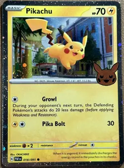 Pokemon - Pikachu 018 - Trick or Trade 2024 - Cosmos Holo - Halloween Promo - Image 1