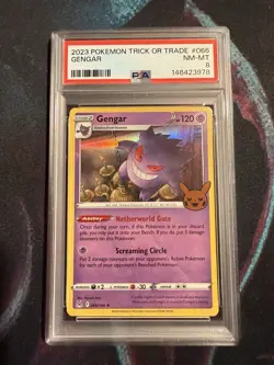 Pokemon Gengar TCG Holo Card 066/196 Trick or Trade PSA 8 - Image 1