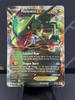 Pokemon TCG Rayquaza EX BW Promos BW47 BW Black Star Promo Holo Card (Damaged) - Image 1