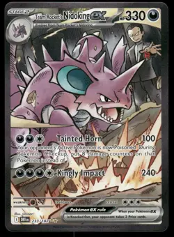 Pokemon Cards Team Rocket's Nidoking ex 233/182 Destined Rivals NM *1 - Image 1