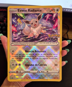 Pokemon Go Radiant Eevee jumbo card SWSH230 NM Brazil exclusive - Portuguese BR - Image 1