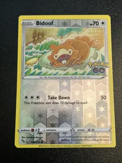 Bidoof (Peelable Ditto) 059/078 Pokemon GO Reverse Holo NM - Image 1
