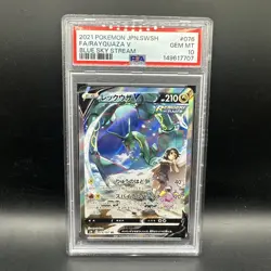 2021 Pokemon Japanese Rayquaza V 076/067 Blue Sky Stream PSA 10 - Image 1