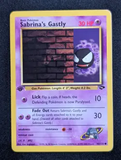 Sabrina's Gastly 96/132 Gym Challenge Pokemon NM 1st Edition - Image 1