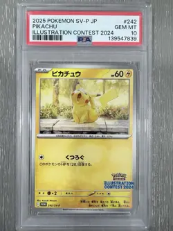 Pikachu PSA 10 242/SV-P 2024 Pokemon Illustration Contest Promo Japanes GEM MINT - Image 1