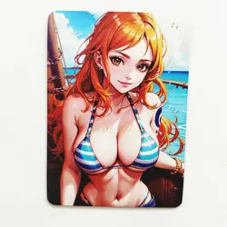 One Piece Nami Metal Doujin Card AI Series 12 Goddess Stroy Waifu - Image 1