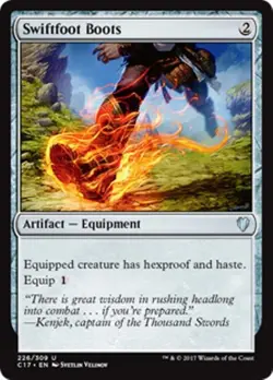 MTG - SWIFTFOOT BOOTS - Commander 2017 (U) - Image 1