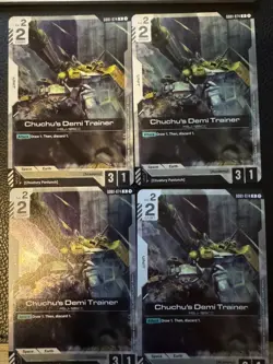 X4 Chuchu's Demi Trainer - GD01-074 - Rare, Gundam Card Game x4 Playset - Image 1