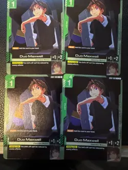 Duo Maxwell R x4 PLAYSET GD01-090 | Newtype Rising | Rare Holo | Gundam Card - Image 1