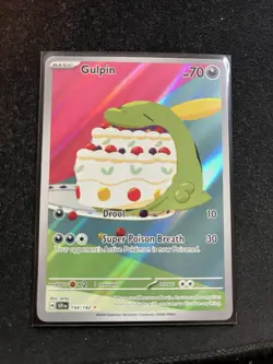 Pokemon Gulpin TCG 154/142 Sv07 Stellar Crown Holo Illustration Rare Card - Image 1