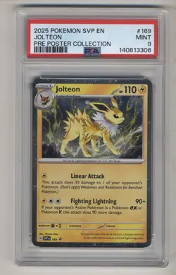 Pokemon PSA 9 Jolteon 169 Cosmos Holo Scarlet & Violet Promo Poster Collection - Image 1