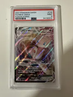Pokemon TCG Mew VMAX 114/264 Ultra Rare Fusion Strike PSA 9 - Image 1