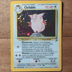 Pokemon TCG Clefable 005/130 Base Set 2 Holo Rare Stage 1 70 HP English 2000 - Image 1