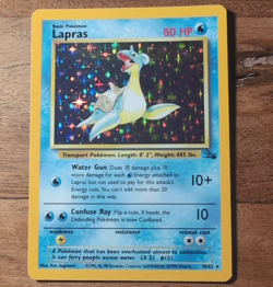 Pokemon TCG Lapras 10/62 Fossil Holo Rare Basic 80 HP English 1999 Unlimited - Image 1