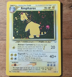 Pokemon TCG Ampharos 01/64 Neo Revelation Holo Rare 90 HP English - Image 1