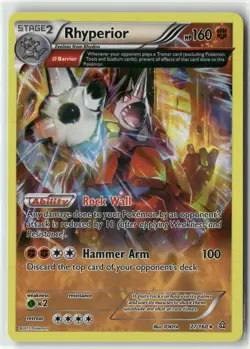 2015 Pokemon XY Primal Clash Rhyperior 77/160 Ancient Trait Rare Holo - Image 1
