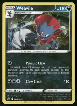 Weavile (Cosmos Holo) SWSH246 Holo Promo Sword & Shield Promo Pokemon Holo NM - Image 1