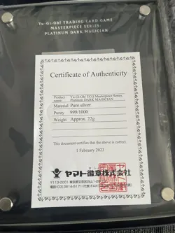 Yu-Gi-Oh! Masterpiece Series Platinum Dark Magician 999 Silver EU Sealed w/ Cert - Image 4